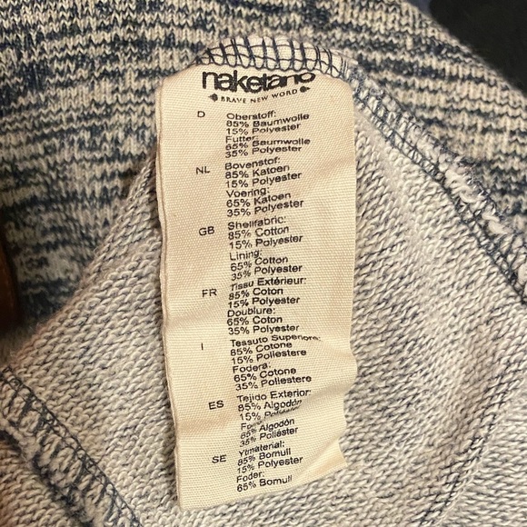 Naketano Women's Darth Vii Cowl Neck Long hoodie size L navy blue - Picture 11 of 11